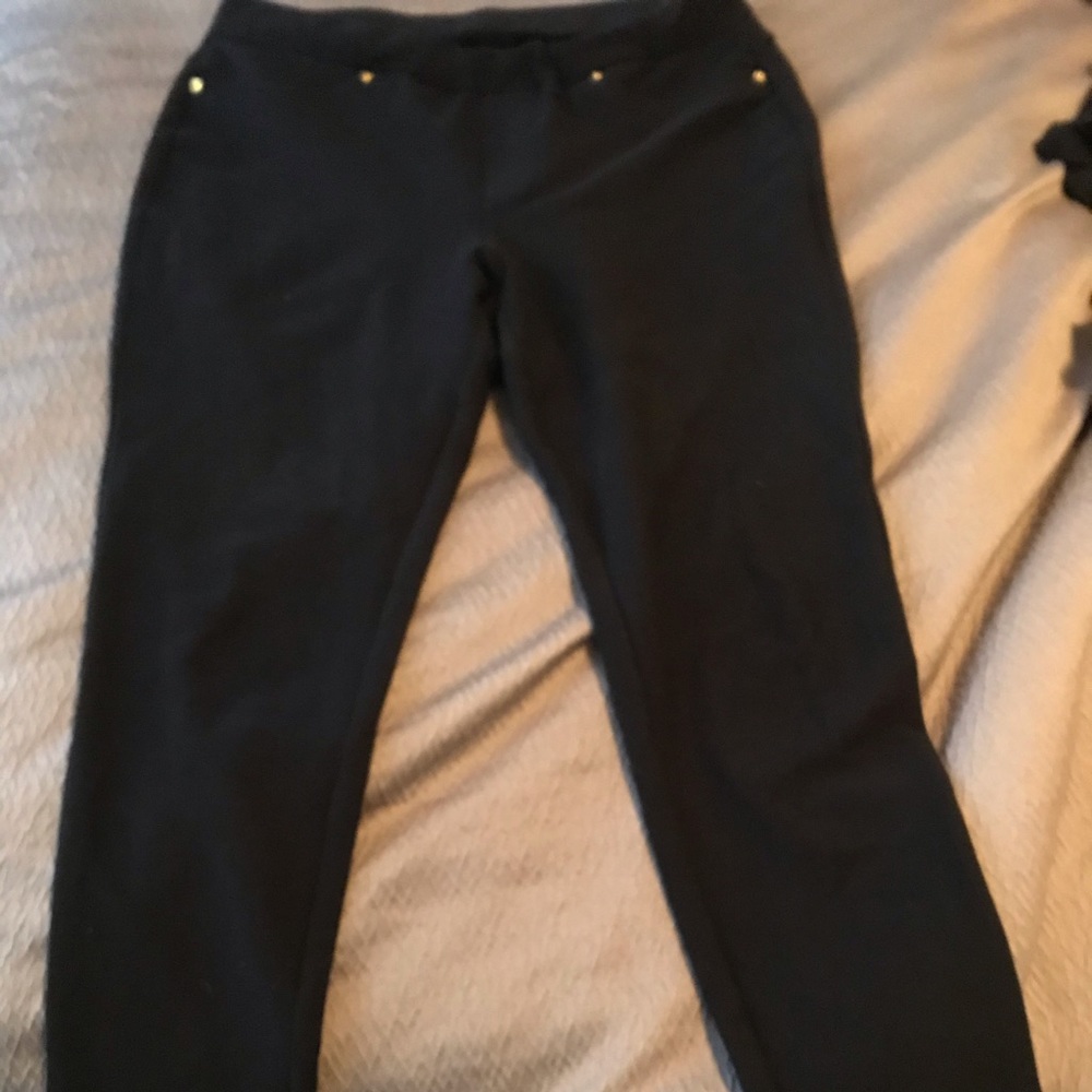 Michael Kors black pull on stretch jeans